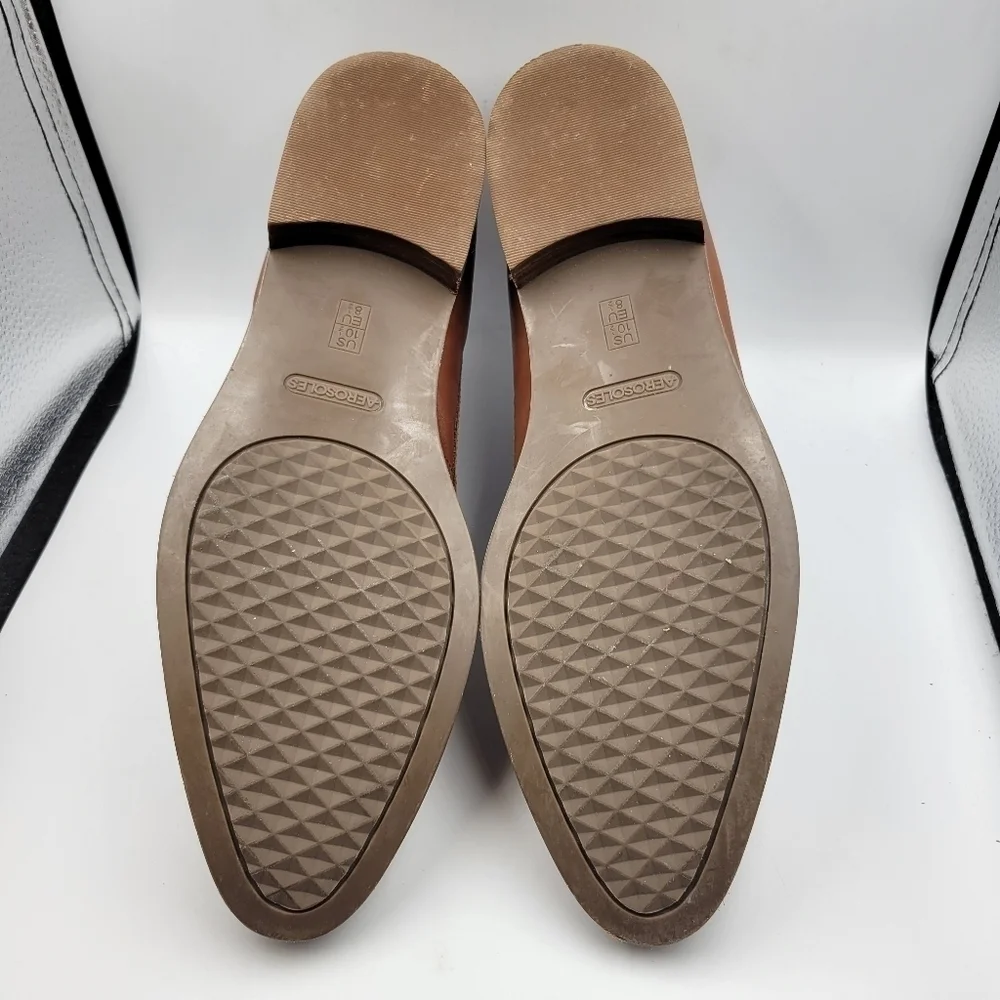 Aerosoles Brown Leather East Side Slip-On Loafers Sz 10.5